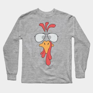 Turkey Face Glasses Long Sleeve T-Shirt